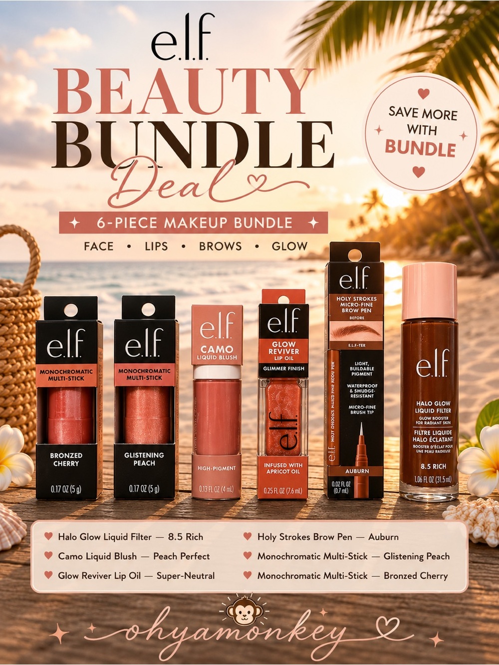 e.l.f. 6 piece Makeup Bundle Deal all New